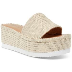 Wild Pair Women Shermer Espadrille Platform Slide Sandal Sz US 10M Natural Jute